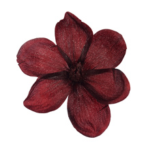 FROSTED MAGNOLIA ON CLIP 15CM BURGUNDY