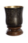 WOOD STAND W/METAL CANDLE HOLDER H 31.5CM BLACK