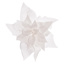 FROSTED POINSETTIA ON CLIP 14CM WHITE